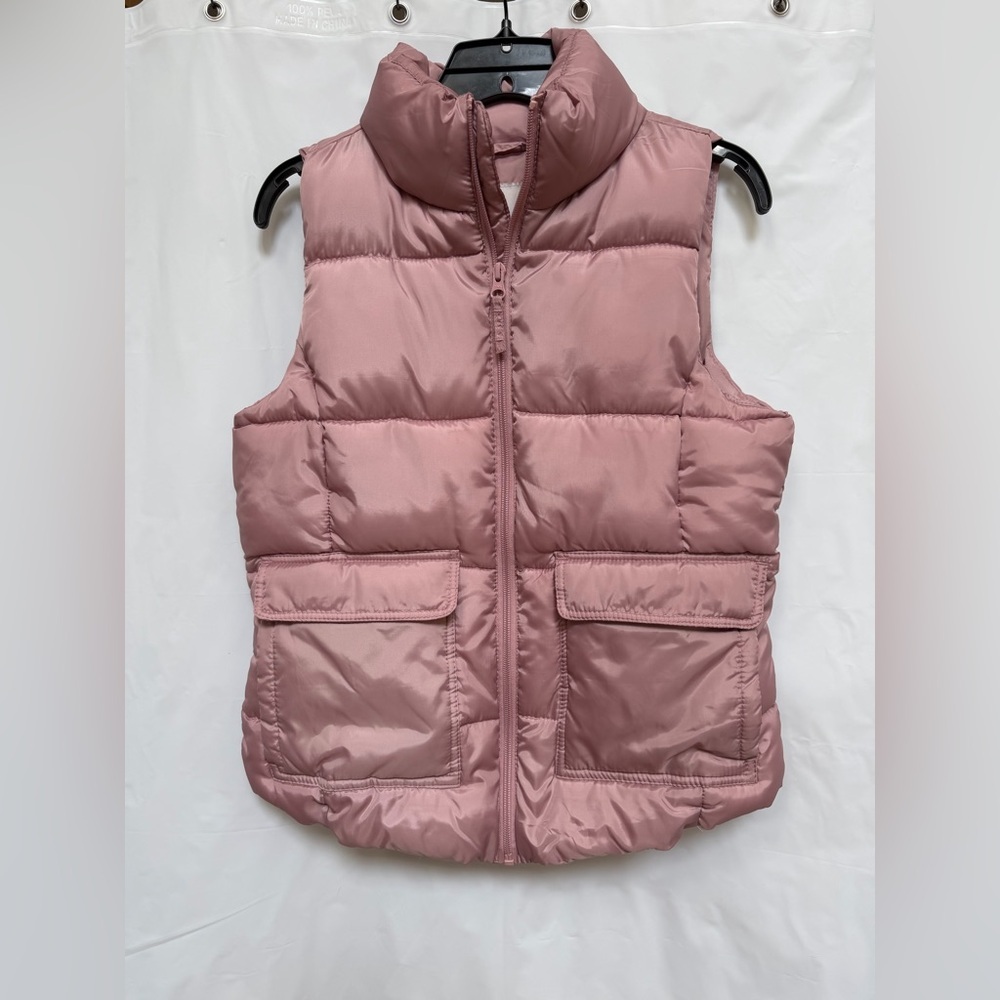 Women's Puffer Vest Zipper Quilted Blush Pink Small